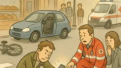 Witz: Angefahren – geht’s Ihnen gut? Erst Status!