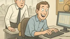 Witz: Chef erwischt mich beim Arbeiten